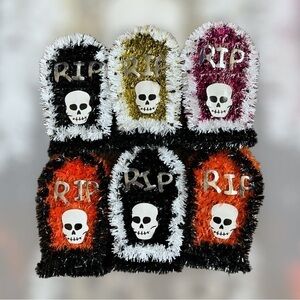6 RIP 6x3x1 inch gravestone Halloween decorations